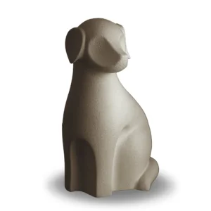 Hond porseleinen dierenurn bruin