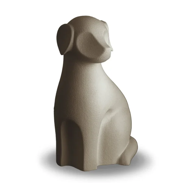 Hond porseleinen dierenurn bruin