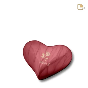 Hart mini-urn karmozijnrood - Afbeelding 3