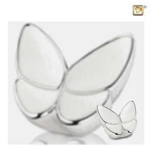 Wings of Hope™ vlinder mini-urn parelmoer wit - Afbeelding 3