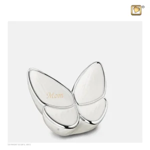 Wings of Hope™ vlinder mini-urn parelmoer wit - Afbeelding 4