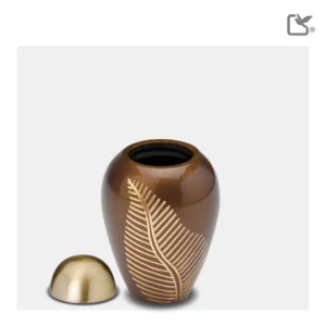 Elegant Leaf™ bladnerf mini-urn brons - Afbeelding 3