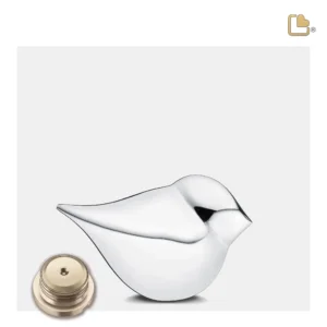 SoulBird™ vogel mini-urn zilver (vrouwtje) - Afbeelding 3
