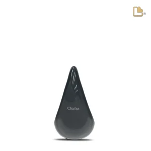 TearDrop™ druppel mini-urn midnight & geborsteld zilver - Afbeelding 4