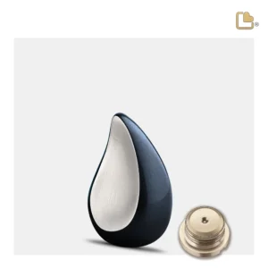 TearDrop™ druppel mini-urn midnight & geborsteld zilver - Afbeelding 3