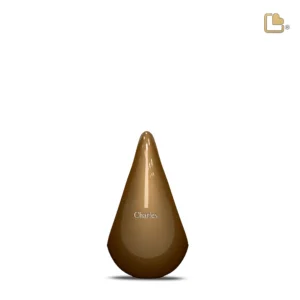 TearDrop™ druppel mini-urn brons & gehamerd goud - Afbeelding 4