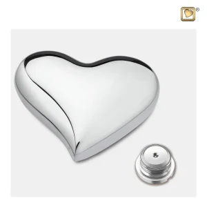 Hart mini-urn zilver - Afbeelding 3