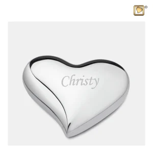 Hart mini-urn zilver - Afbeelding 4