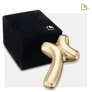 ComfortCross™ mini-urn kruisteken geborsteld goud - Afbeelding 3