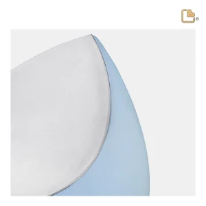 Drop™ traan/druppel medium urn blauw & geborsteld zilver - Afbeelding 4