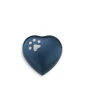 Dieren mini-urn blauw hart met pootafdruk