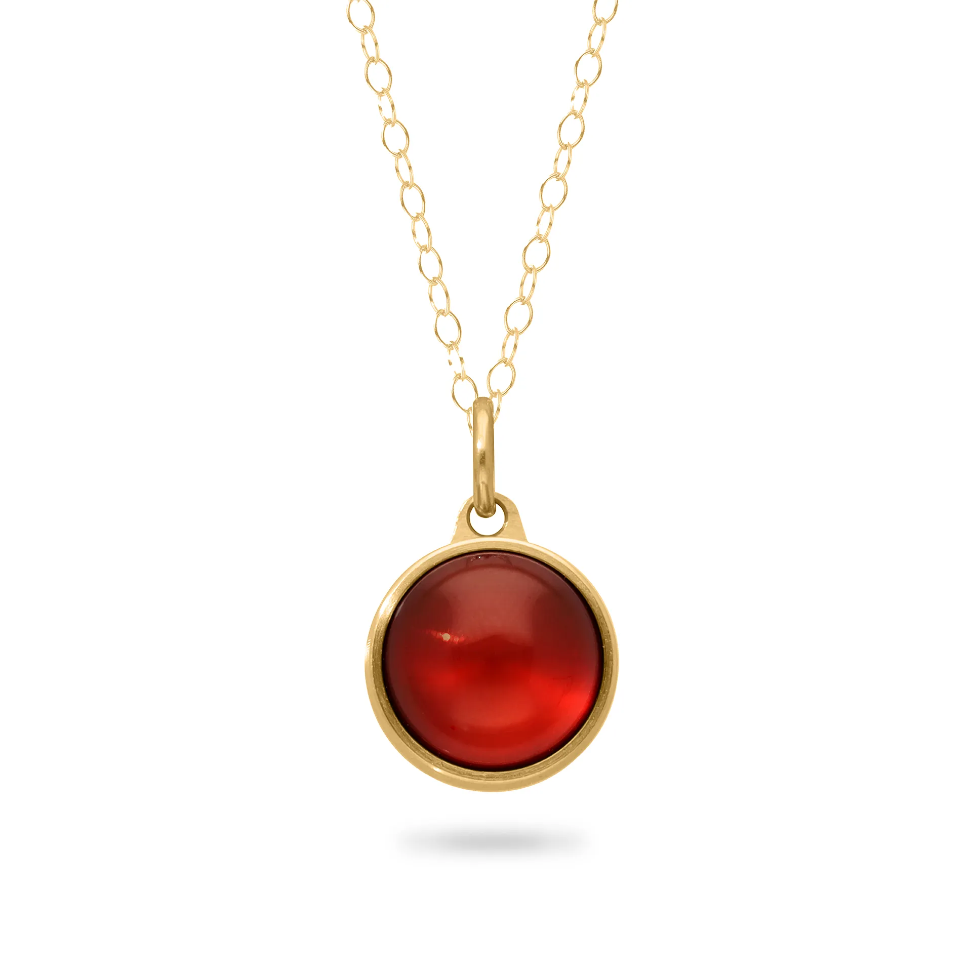 Ashanger / assieraad rood agaat goud