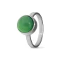 Ring / assieraad groene agaat edelstaal