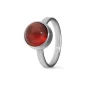 Ring / assieraad rode agaat edelstaal