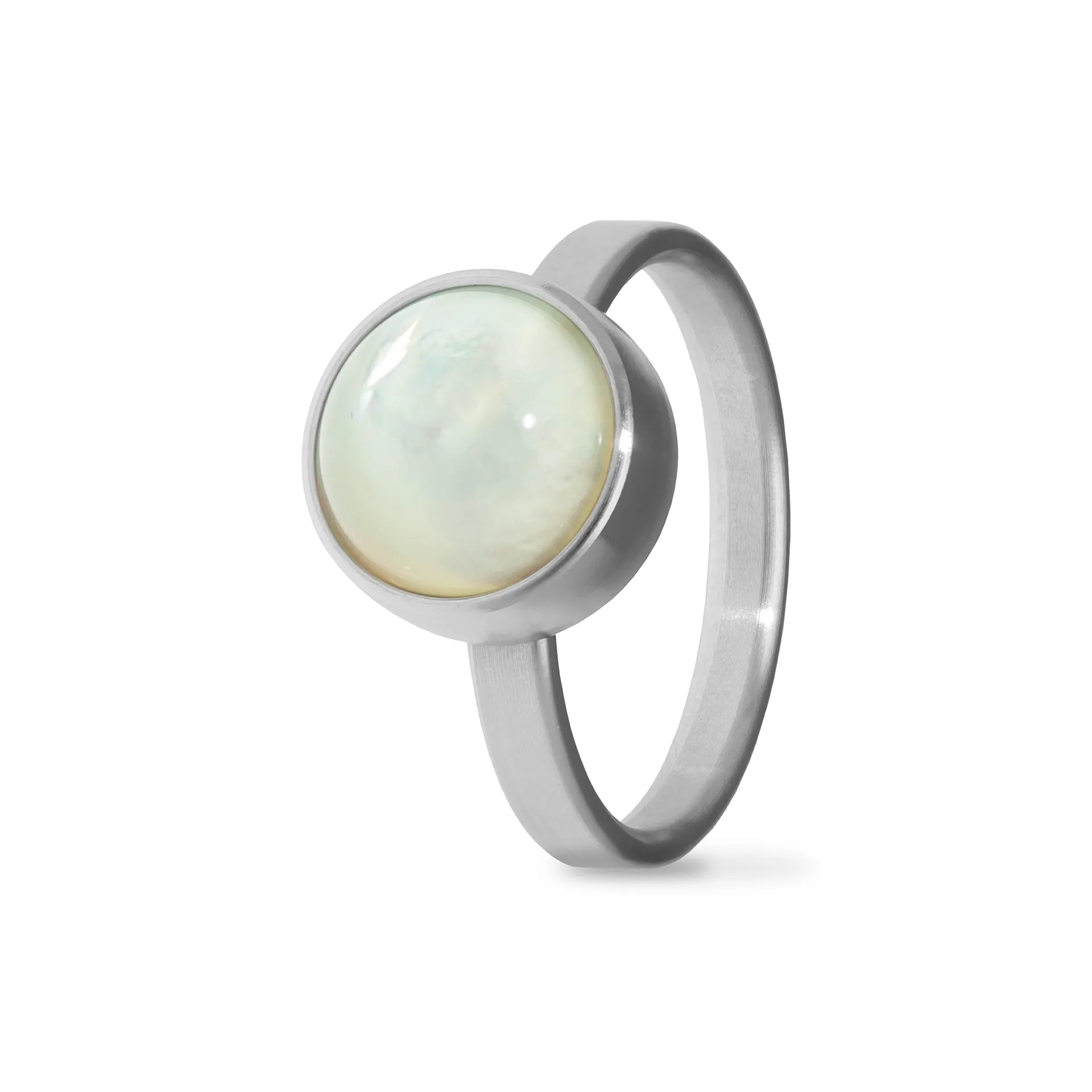 Ring / assieraad parelmoer edelstaal