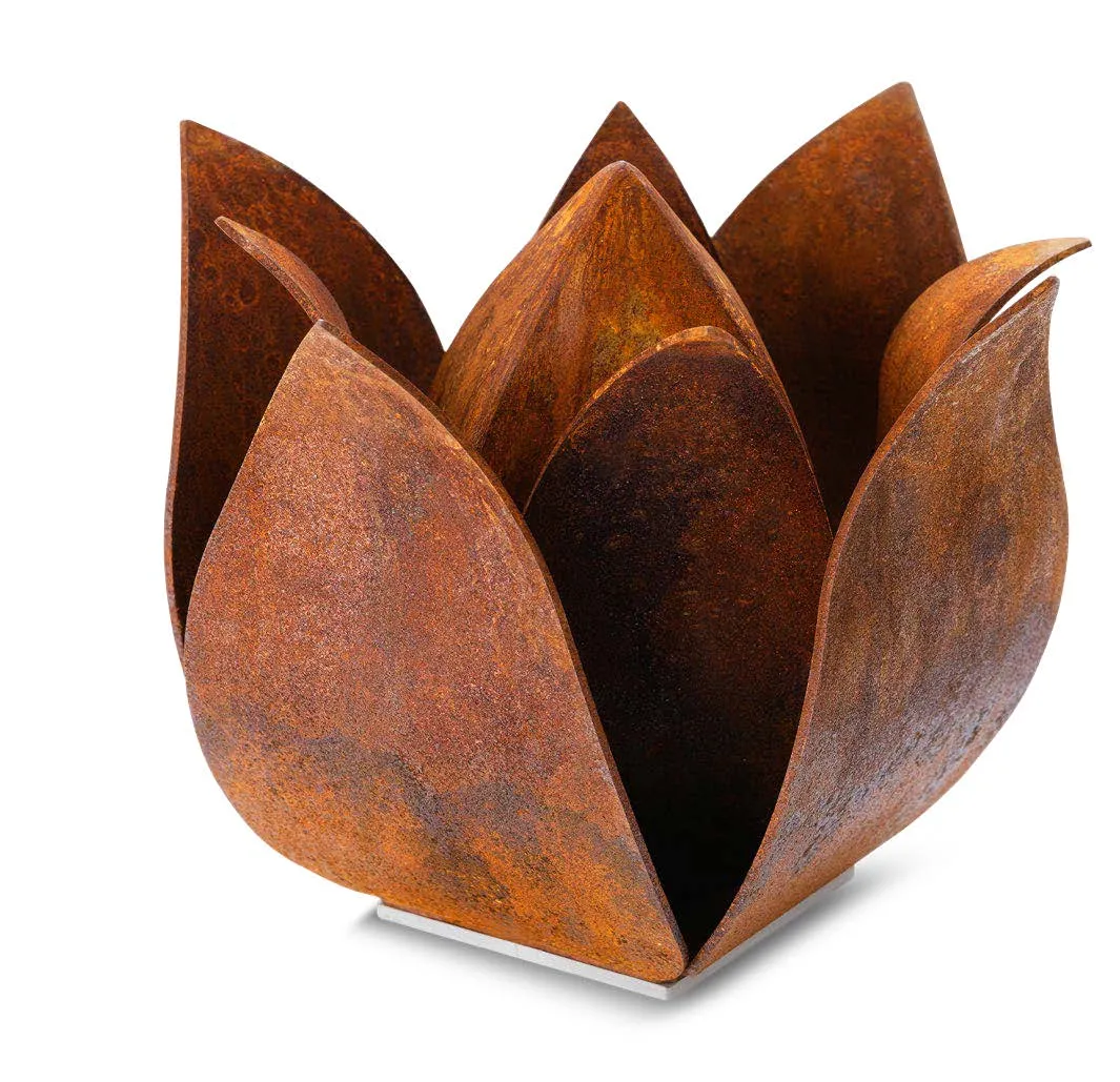 Tulp medium buiten urn roest cortenstaal
