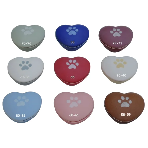 Mini hartjes dierenurn met nummers