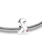 Awareness™ asbedel/assieraad zilver met roze zirkonia