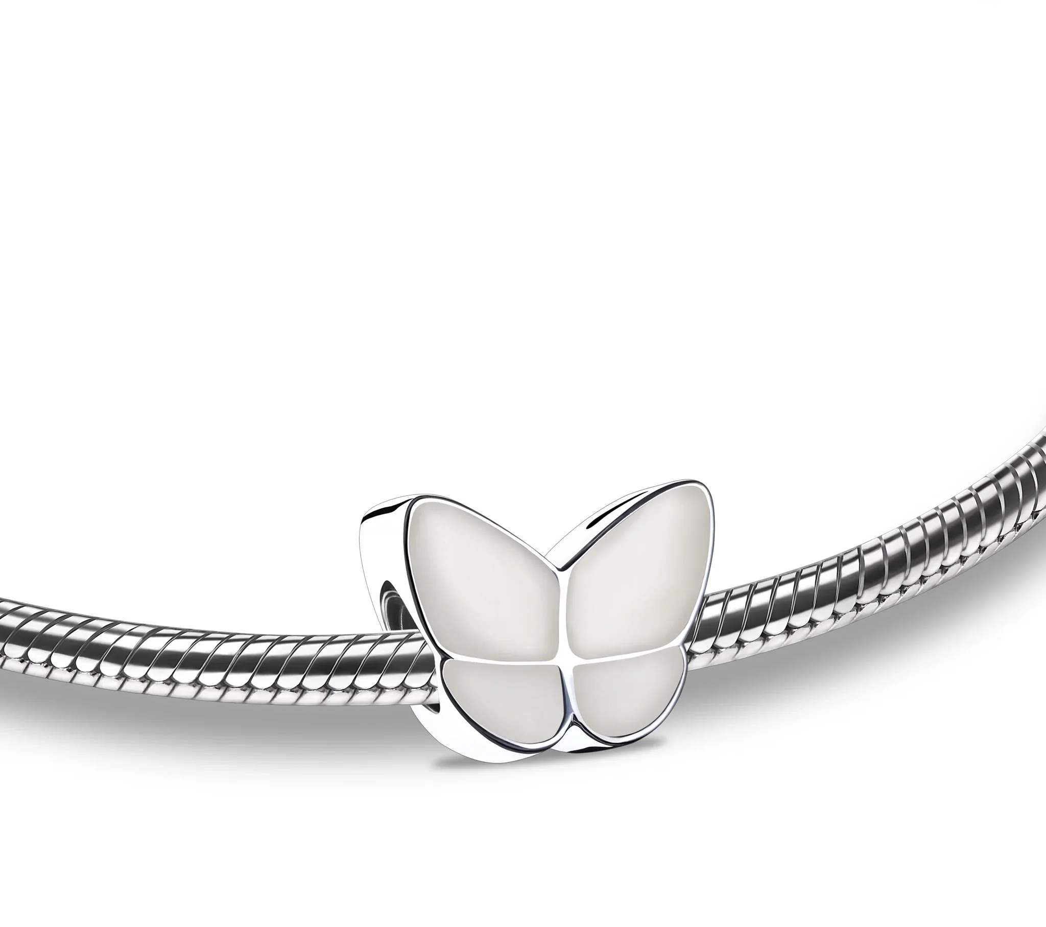 Wings of Hope™ vlinder asbedel/assieraad zilver met wit parelmoer