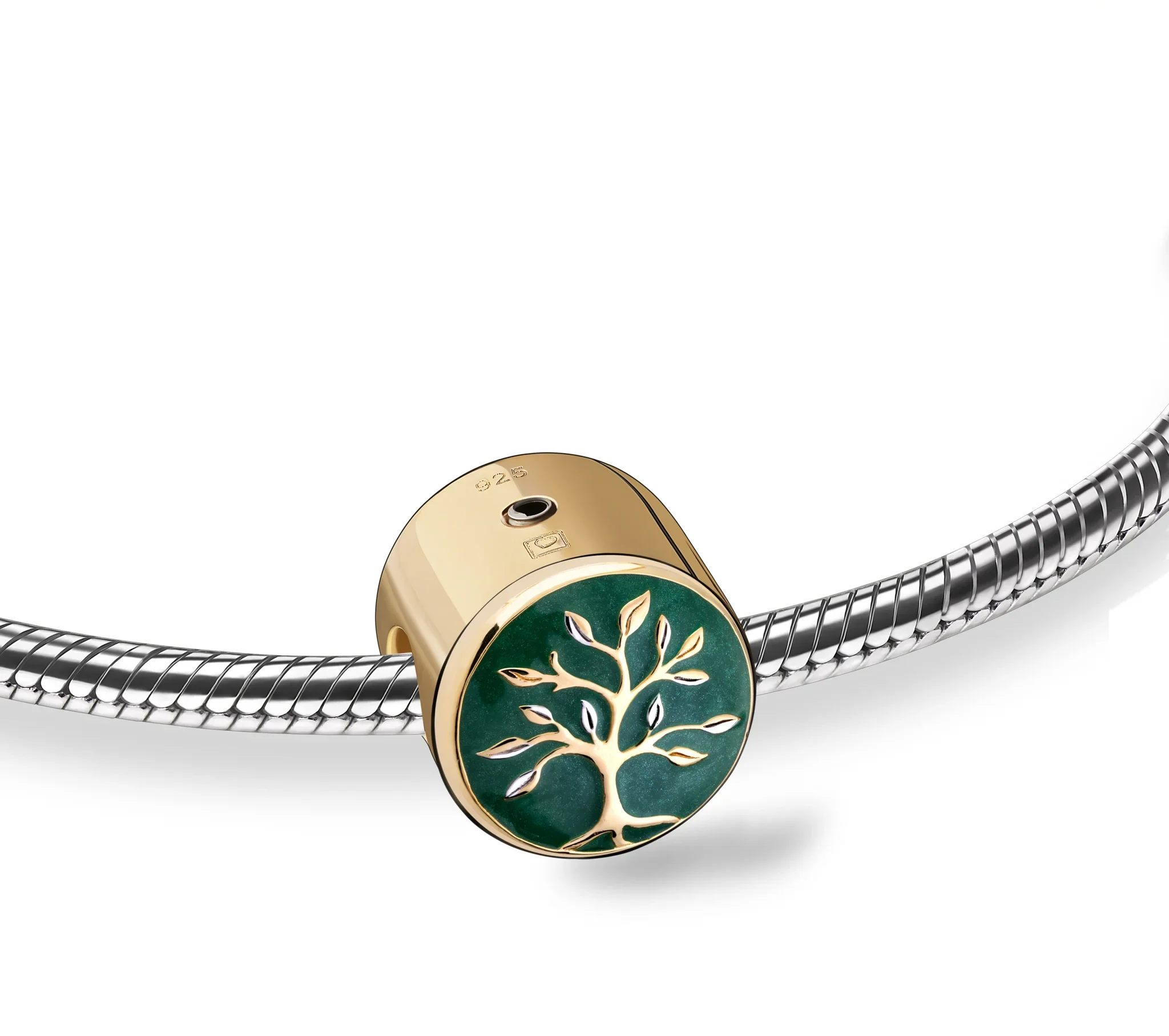 Tree of Love™ levensboom asbedel/assieraad groen & goud verguld