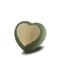 Hart druppel mini-urn groen & geborsteld goud