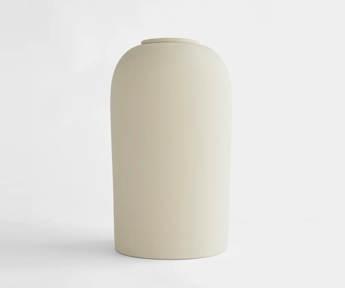 Keramische urn Pelion zacht beige eco engobe