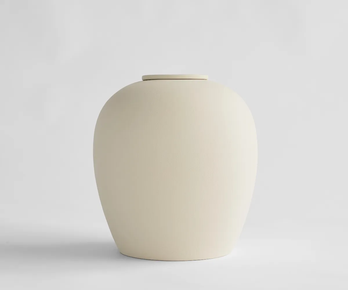 Keramische urn Verno zacht beige eco engobe