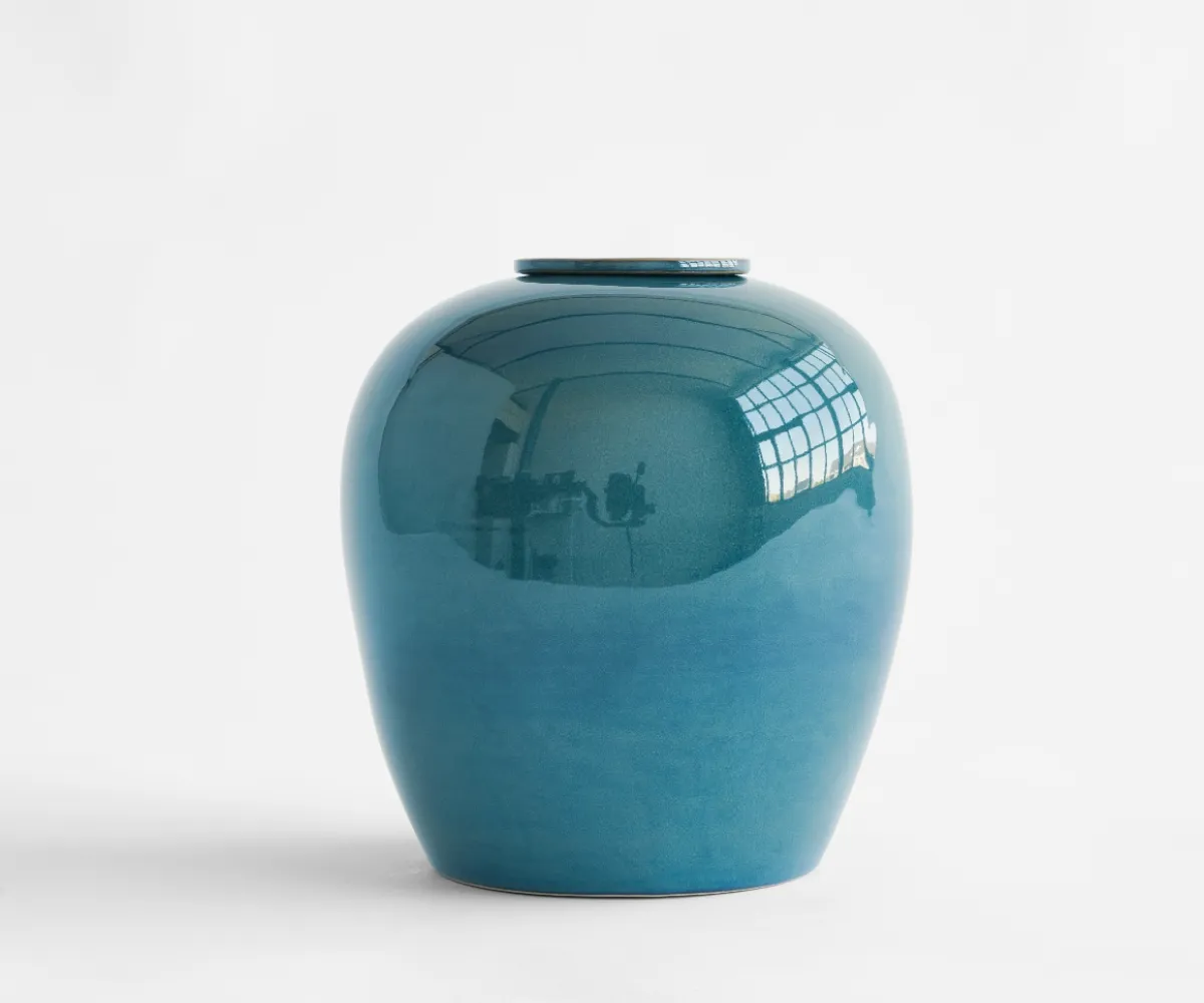 Keramische urn Verno groen & blauw keramiek