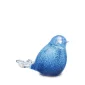 Mini urn vogel blauw/wit kristalglas