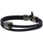 Heren as armband/assieraad koord marineblauw & RVS ashouder