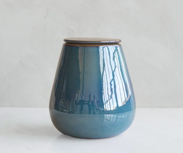 Keramische urn Athos groen & blauw keramiek