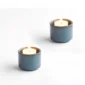 Keramische mini urn theelichthouder Helios groen & blauw set van 2