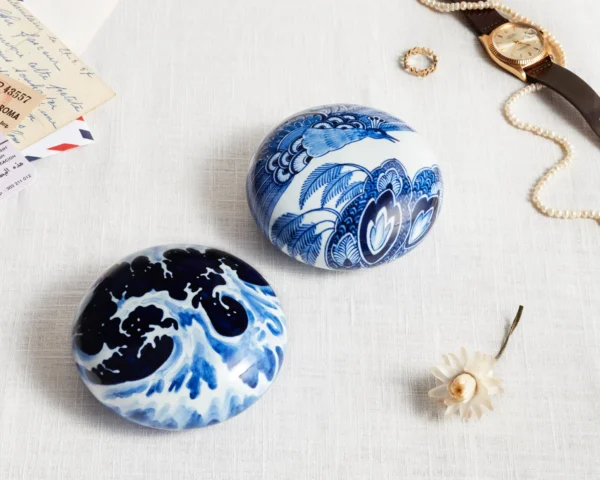 Royal Delft Memento Blue Pebble The Wave mini urn overzicht