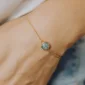 Round as armband/assieraad goud blauw