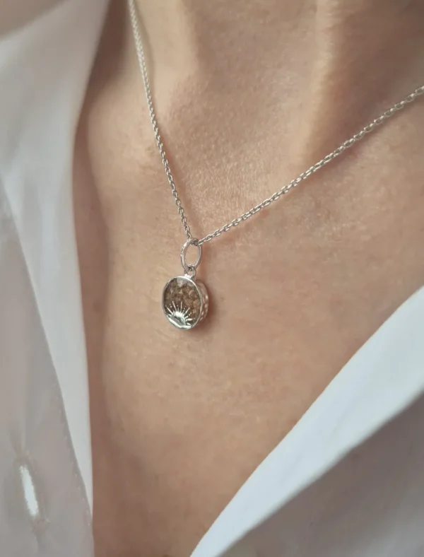 Rising Sun ashanger/assieraad zilver peach