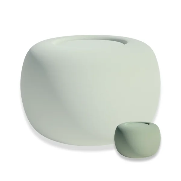 Keramische mini-urn Luz Varengroen vergelijk met grote urn