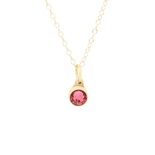 Birthstone ashanger / assieraad juli robijn goud