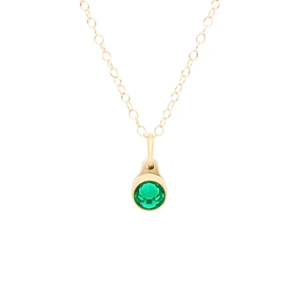 Birthstone ashanger / assieraad mei smaragd goud