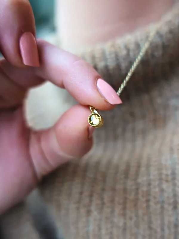 Birthstone ashanger / assieraad november citrien goud model