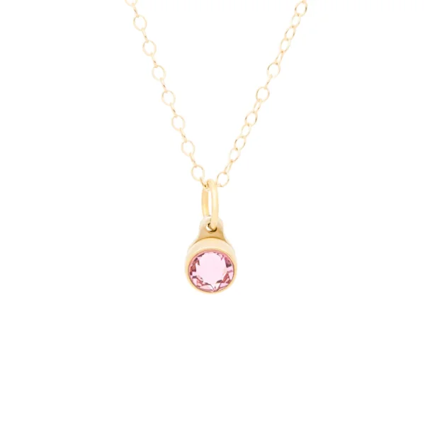 TB-BI-PG-OCT Birthstone ashanger / assieraad oktober roze toermalijn goud