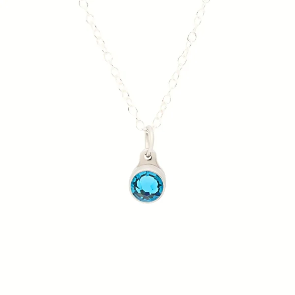 TB-BI-PS-DEC Birthstone ashanger / assieraad december blauwe topaas edelstaal