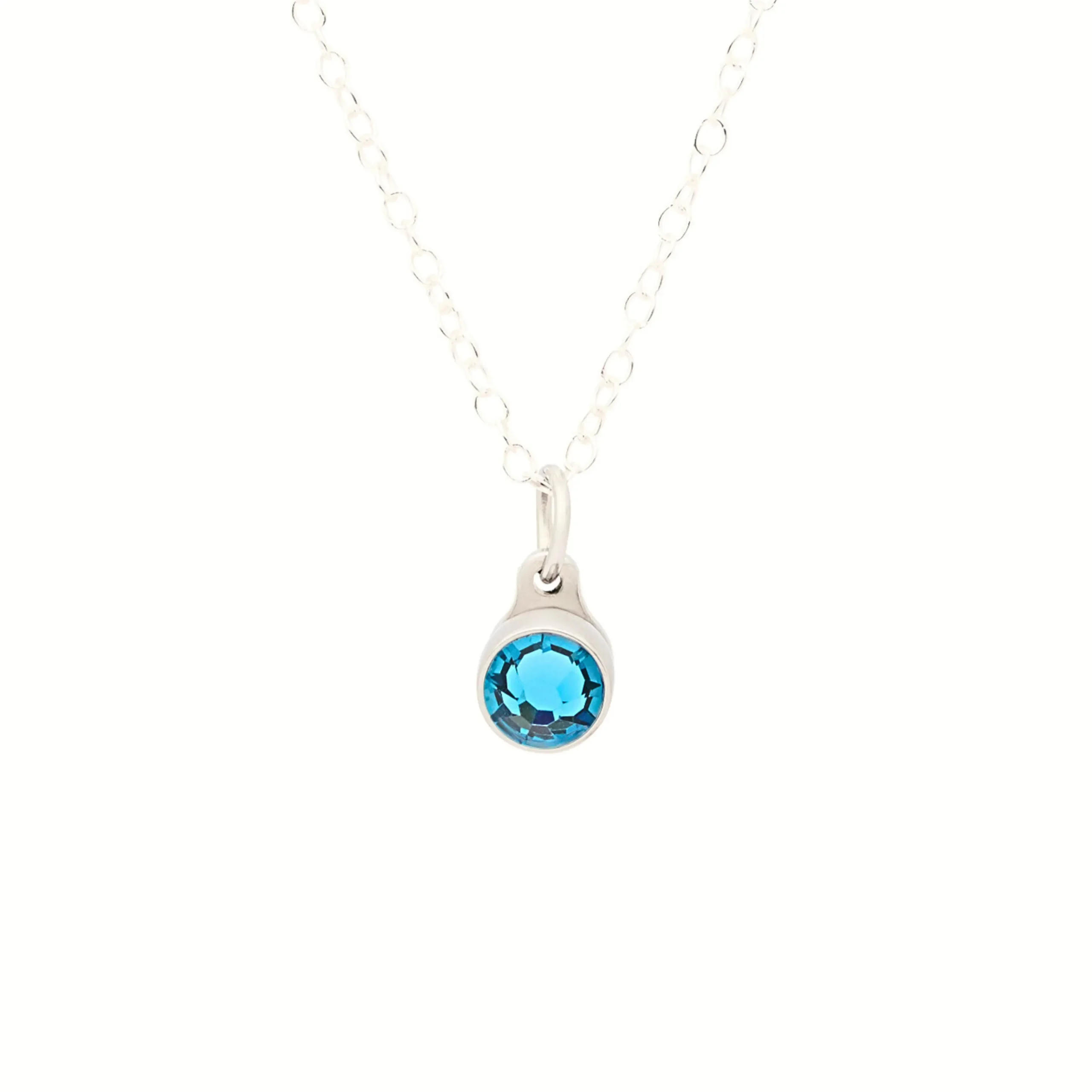 Birthstone ashanger / assieraad december blauwe topaas edelstaal
