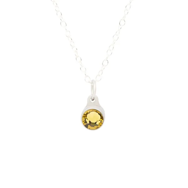 Birthstone ashanger / assieraad november citrien edelstaal