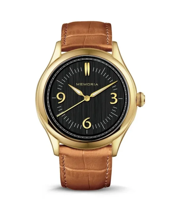 Memoria as urn gedenkhorloge Amare Gold cognac brown