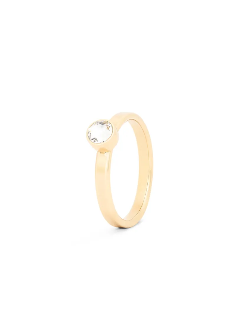 Birthstone ring / assieraad april diamant edelsteen goud tadblu