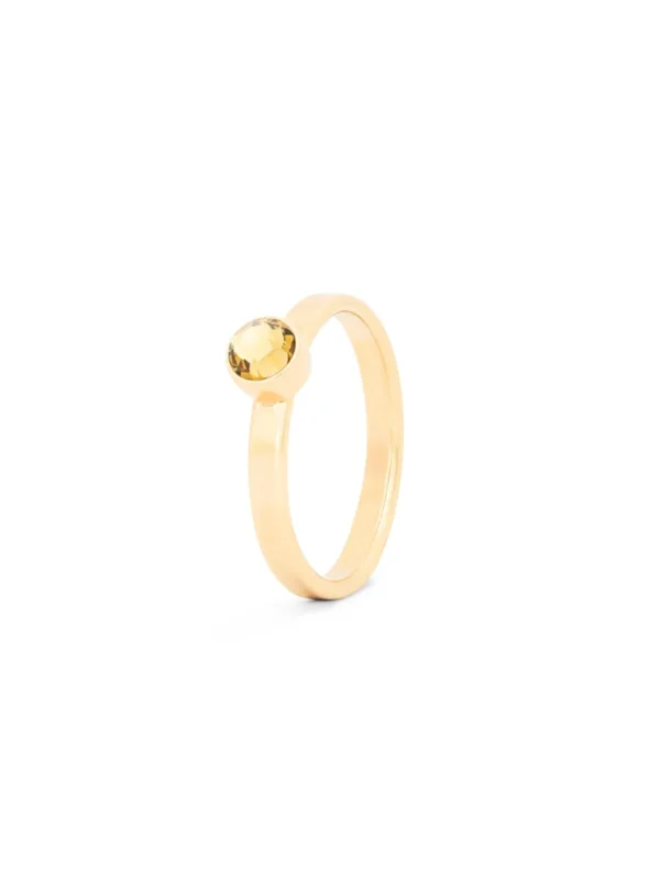 Birthstone ring / assieraad november citrien edelsteen goud tadblu
