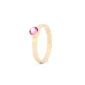 Birthstone ring / assieraad oktober roze toermalijn edelsteen goud tadblu