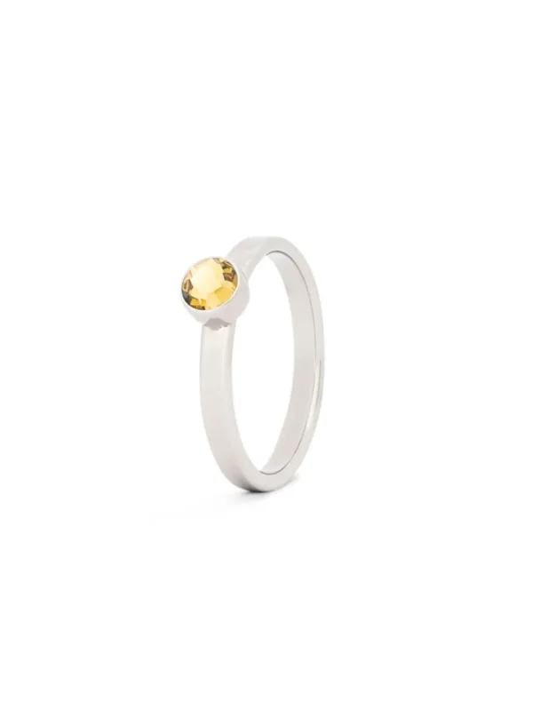 Birthstone ring / assieraad november citrien edelstaal tadblu