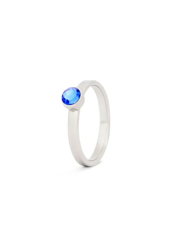 Birthstone ring / assieraad september saffier edelstaal tadblu