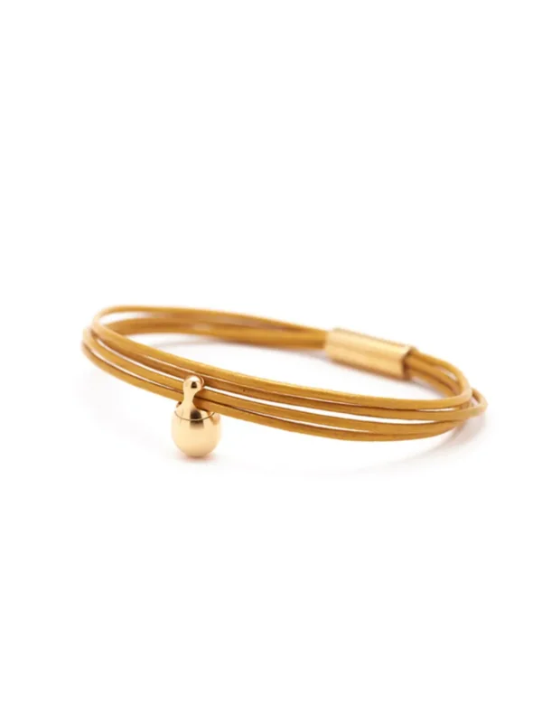 clg8 Charm as armband / assieraad geel goud tadblu